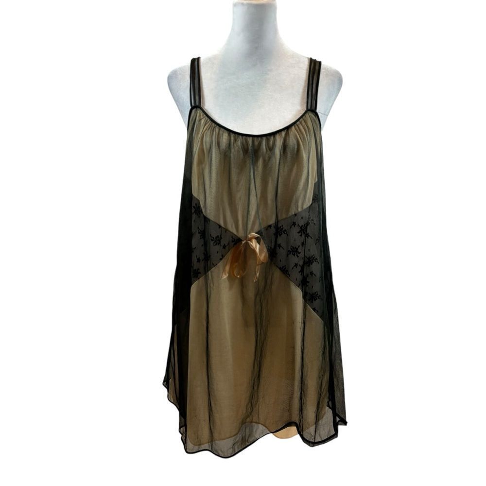 Ladies Vintage 1970’s Kayser brand‎ Chiffon Double Layer Short Nightgown Medium